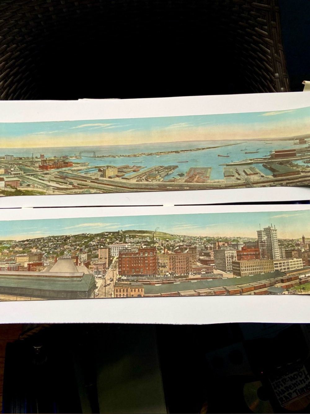 Antique Panoramic Postcards of Duluth Minnesota Curt Teich Linen Pair 1910